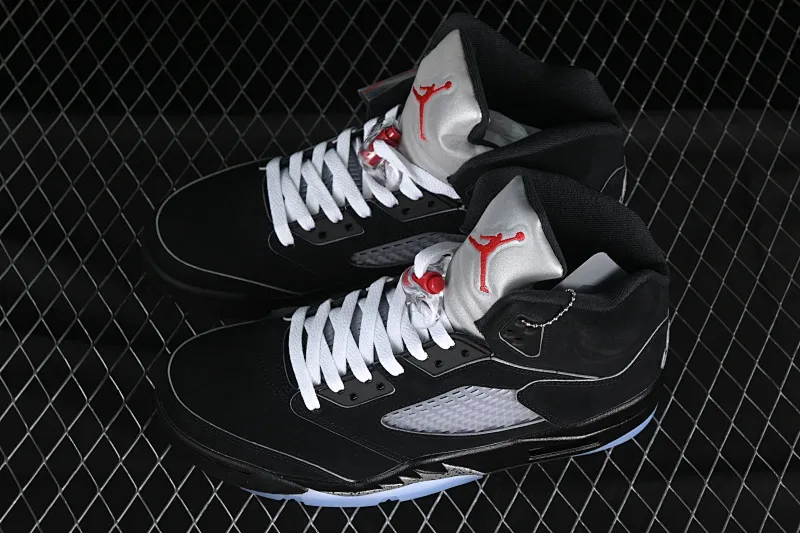 All categories Air Jordan Jordan series basketball shoes Air Jordan 5 pure original version Air Jordan 5 Black "Metallic Reimagined" AJ5 Joe 5 black silver HF3975-001
